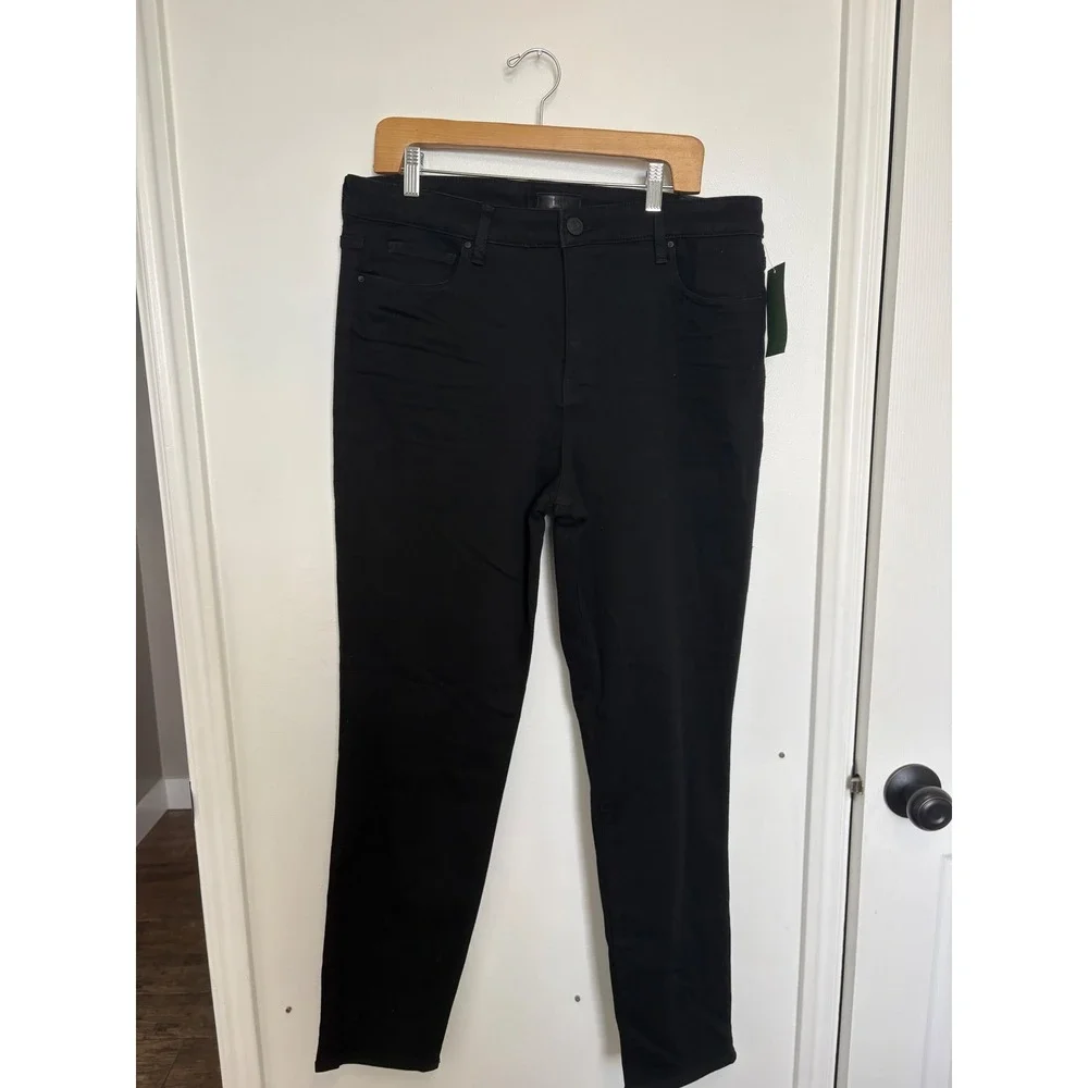 NWT Kut from the Kloth Diana HighRise Fab Ab Relaxed Skinny Jeans Black Size 16 - Picture 2 of 8